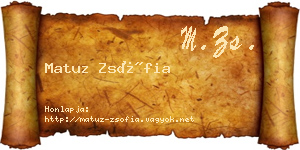 Matuz Zsófia névjegykártya